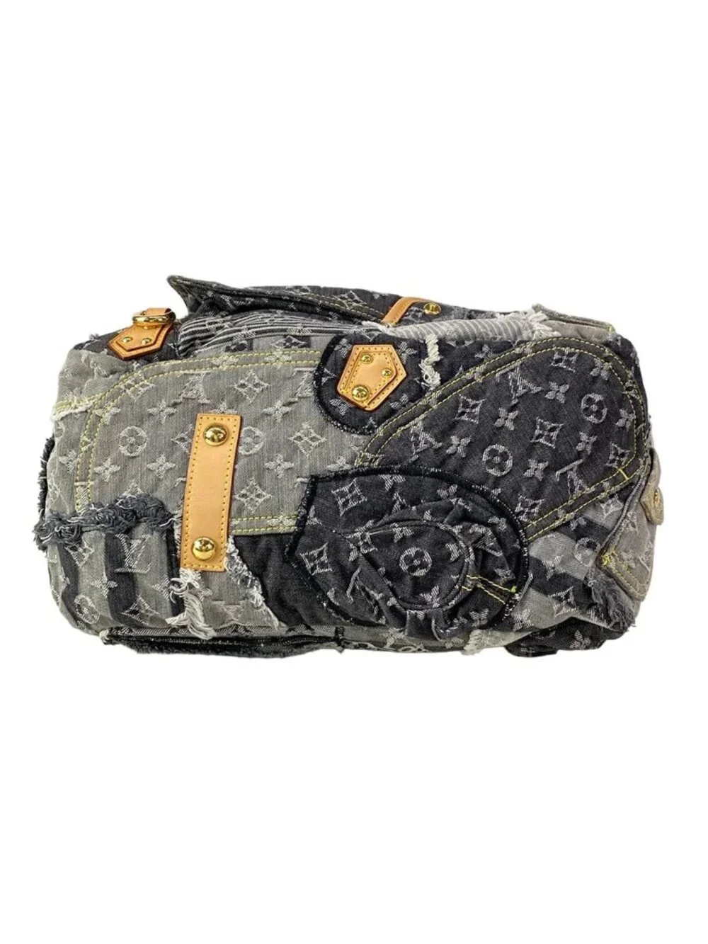 Louis Vuitton Shoulder Bag Monogram Denim Patchwork Bowie Black